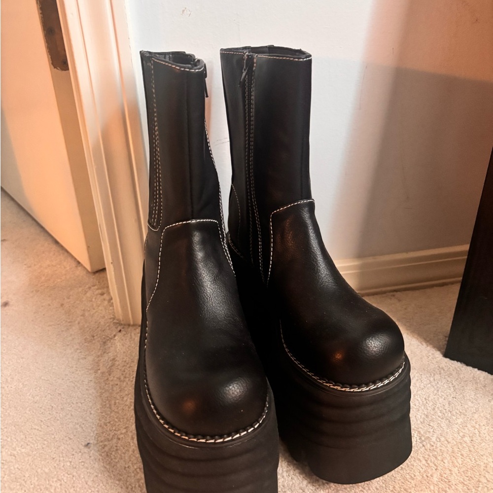 Women's Black Platform Boots